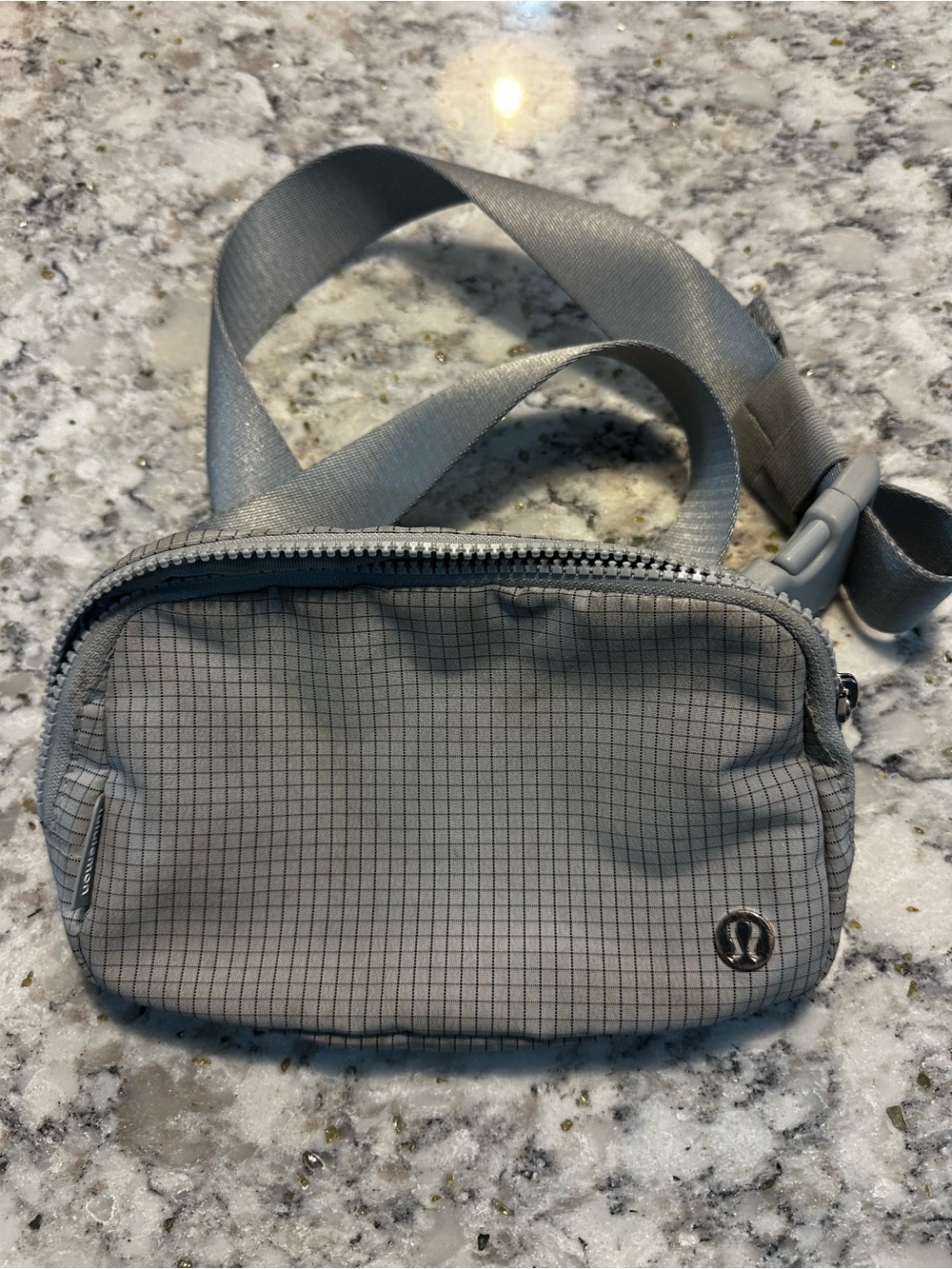 lululemon athletica Gray Grid Crossbody Belt Bag